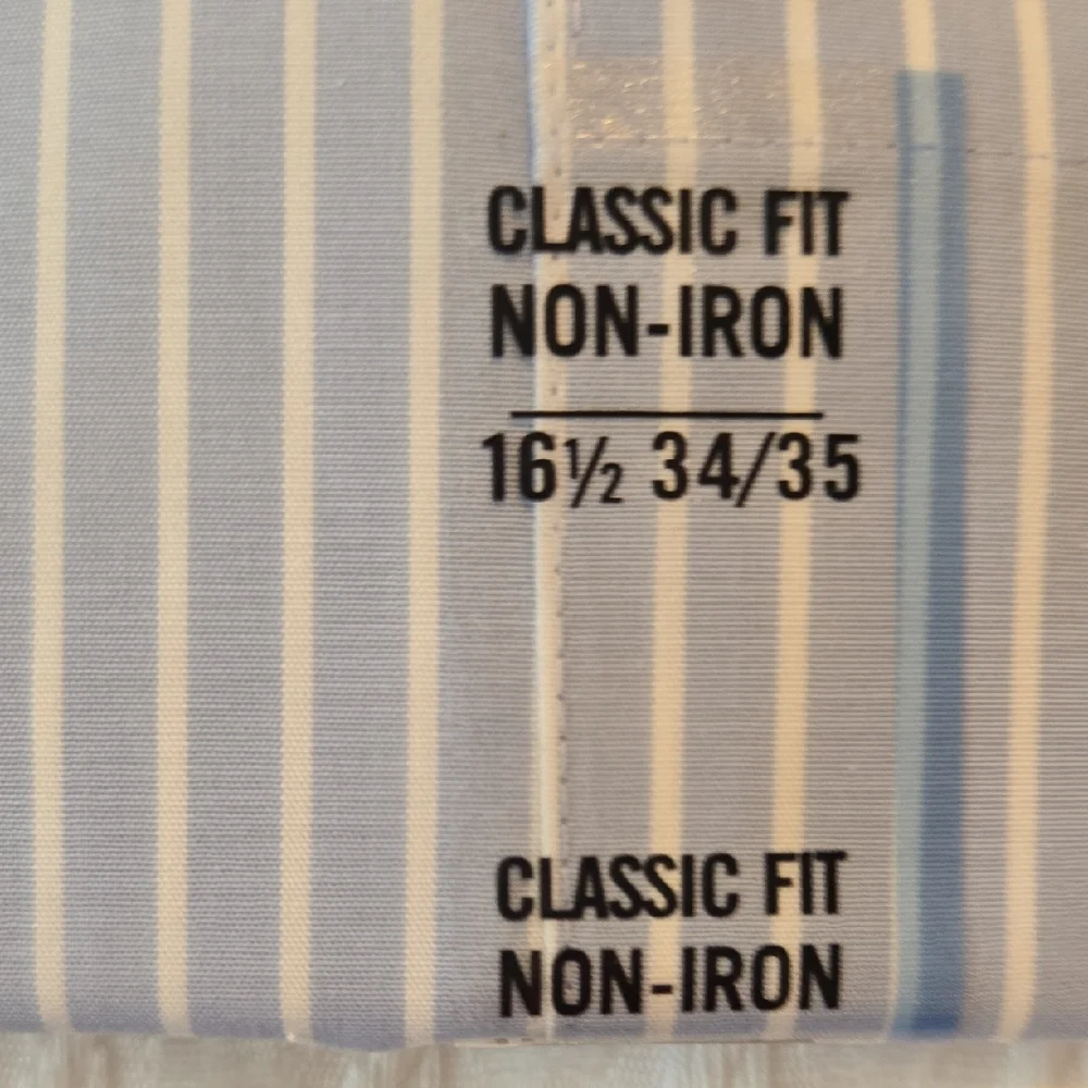 Chaps Light Blue and White Striped Dress Shirt - Picture 3 of 5